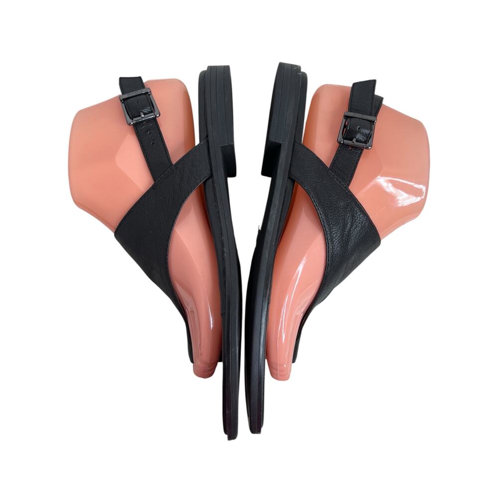 Vionic Ella Sandal in Black Leather Asymmetrical Toe Loop Slingback W's Sz. 7.5M - Picture 9 of 13